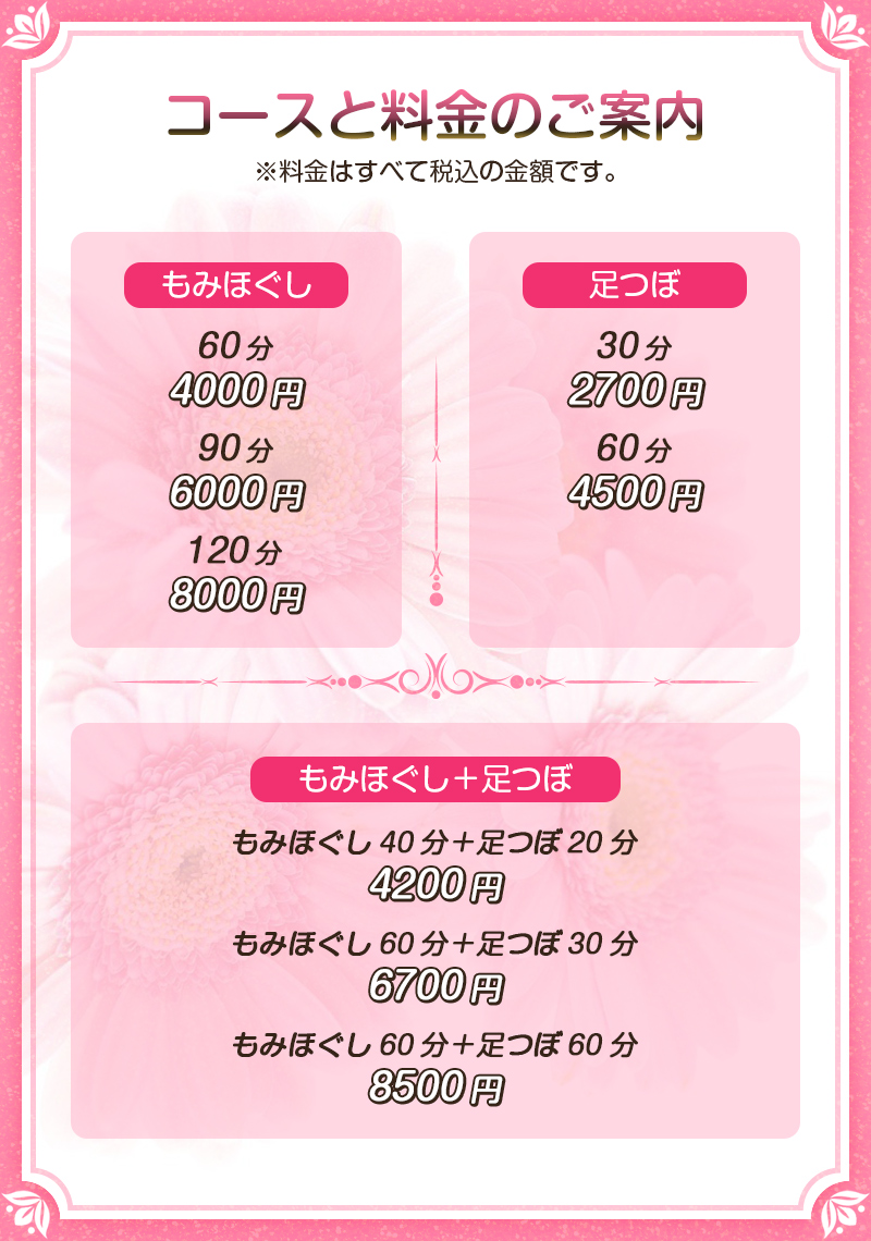 CURE（キュア）料金システムの詳細（コース内容・注意事項）